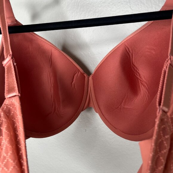 Chantelle Womens Norah Chic Comfort Flex Peach T-Shirt Bra 38F 16m6 - Picture 7 of 9